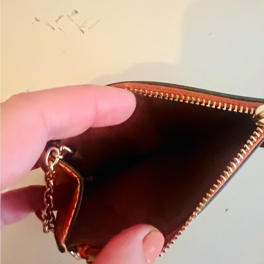 Coach Brown and Orange Card Holder with Fruit Design - Picture 3 of 4